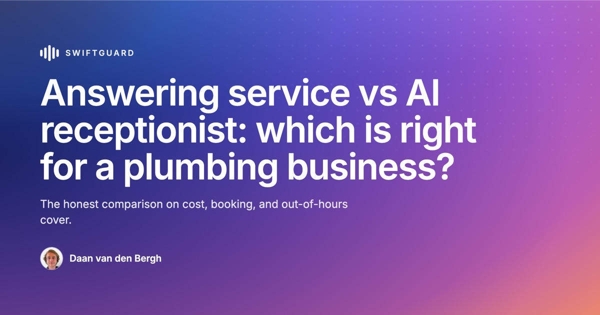 Answering service vs AI receptionist: which is right for a plumbing business?